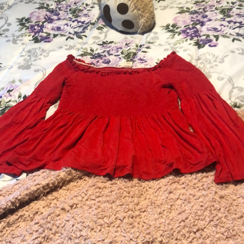 Red off the shoulder top
